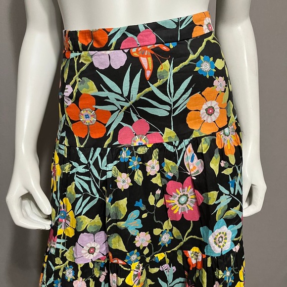 SOLD🌟J. Crew 100% Cotton Floral Drop Waist Midi Skirt Sz-Xtra Small/00 - Picture 4 of 11